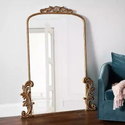 Kirklands Home Gold Bordeaux Ornate Leaner Mirror, 46x63 in.