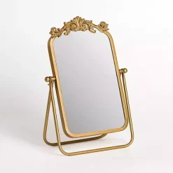 Kirklands Home Gold Bordeaux Scroll Tabletop Mirror Sale