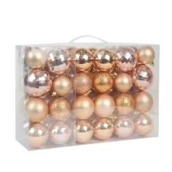 Christmas Ornaments>Kirklands Home Brown Shiny Matte Frosted 48-pc. Ornament Set Gold