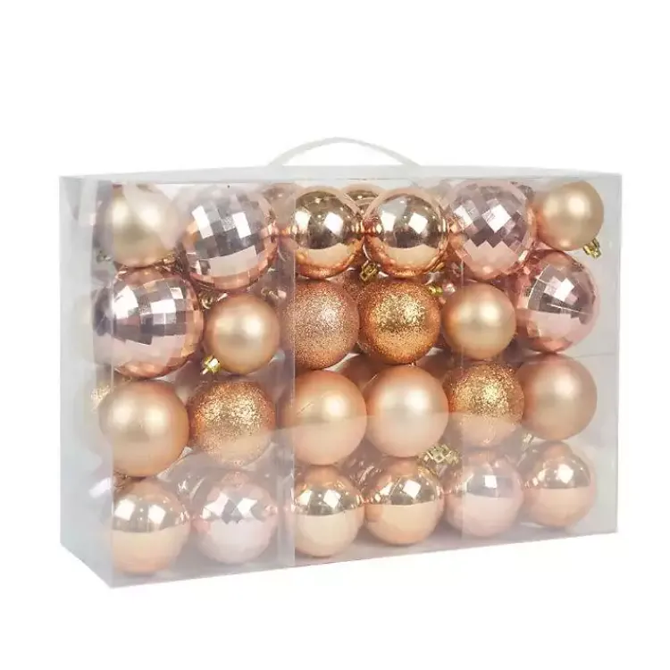 Christmas Ornaments>Kirklands Home Brown Shiny Matte Frosted 48-pc. Ornament Set Gold