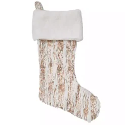 Christmas Stockings & Stocking Holders>Kirklands Home Gold Brushed Faux Fur Stocking
