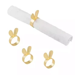 Kirklands Home Bunny Ear Napkin Rings, Set of 4 Gold Sale