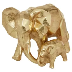 Statues & Figurines>Kirklands Home Carved Elephant Family Statue Gold