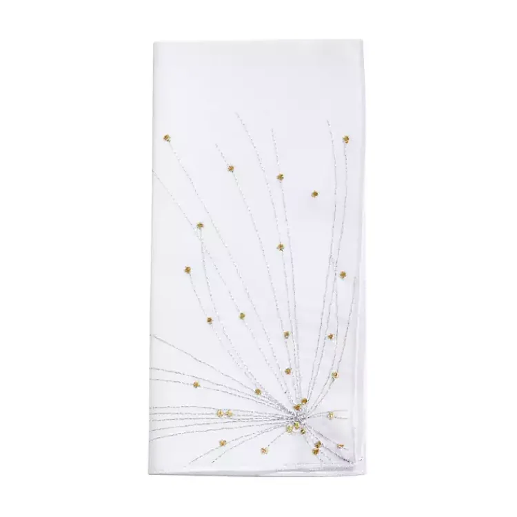 Kirklands Home Gold Cascading Firework Napkins, Set of 4 White Outlet