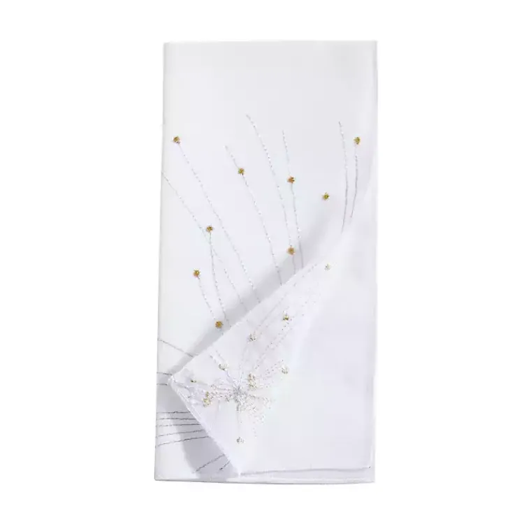 Kirklands Home Gold Cascading Firework Napkins, Set of 4 White Outlet