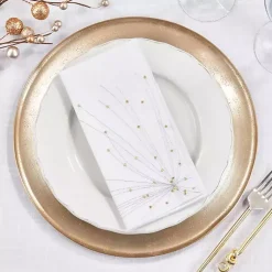 Kirklands Home Gold Cascading Firework Napkins, Set of 4 White Outlet