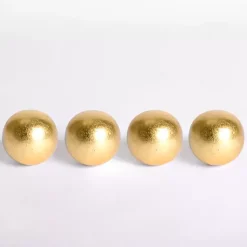 Bowl Filler>Kirklands Home Ceramic 3 in. Orbs, Set of 4 Gold