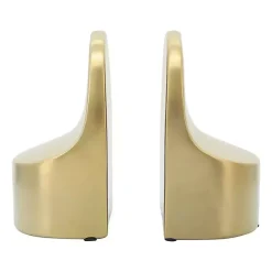 Decorative Accents>Kirklands Home Ceramic Curved Bookends Gold