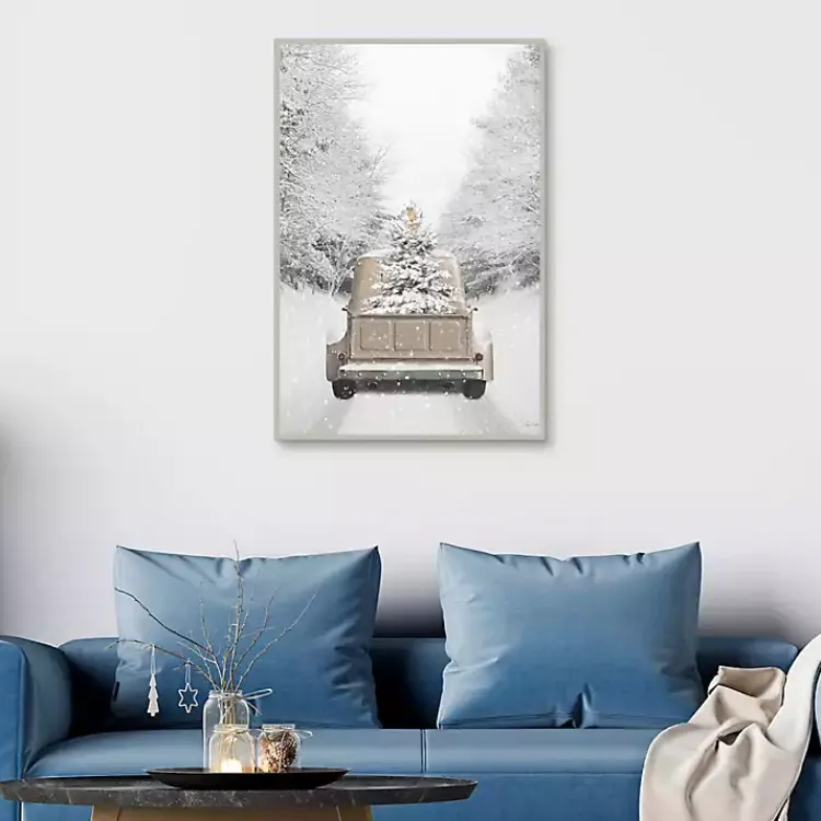 Christmas Decorations>Kirklands Home Gold Christmas Framed Art Print White
