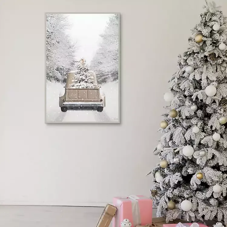 Christmas Decorations>Kirklands Home Gold Christmas Framed Art Print White
