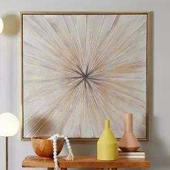 Kirklands Home Gold Contemporary Burst Framed Canvas Art Print Discount