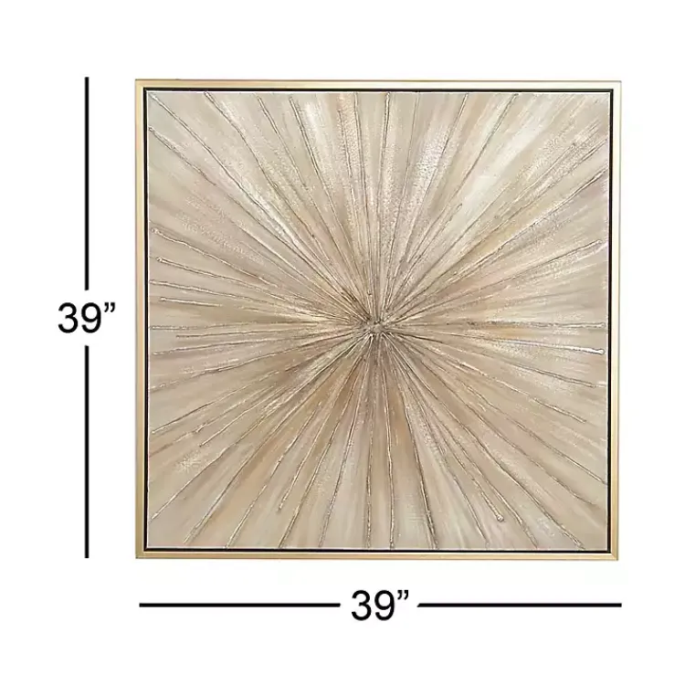 Kirklands Home Gold Contemporary Burst Framed Canvas Art Print Discount