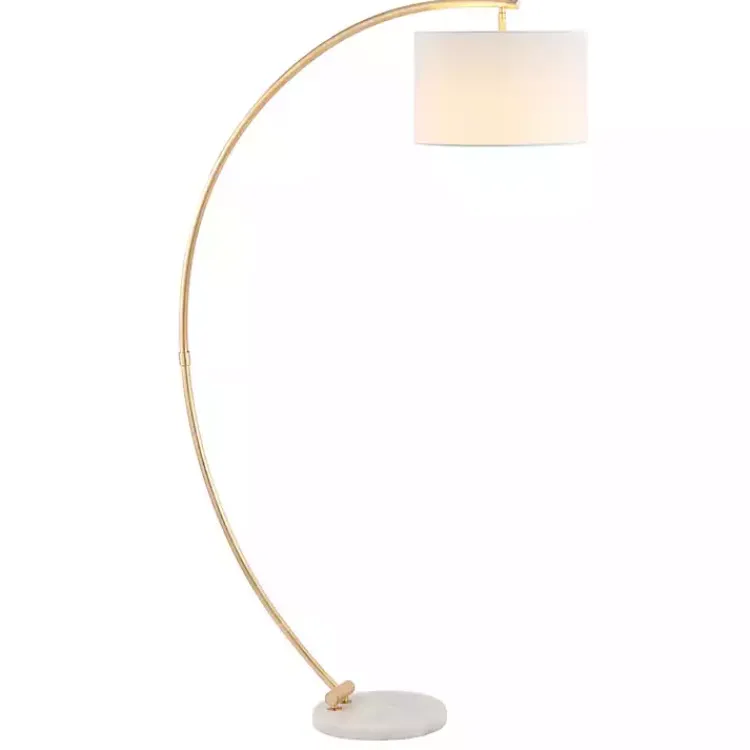 Kirklands Home Gold Curved Floor Lamp with Marble Base White Discount