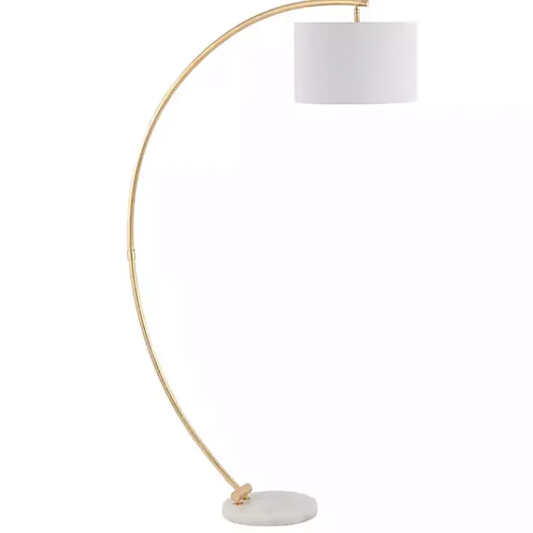 Kirklands Home Gold Curved Floor Lamp with Marble Base White Discount