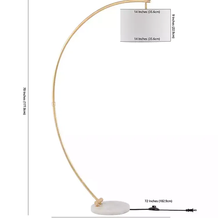 Kirklands Home Gold Curved Floor Lamp with Marble Base White Discount