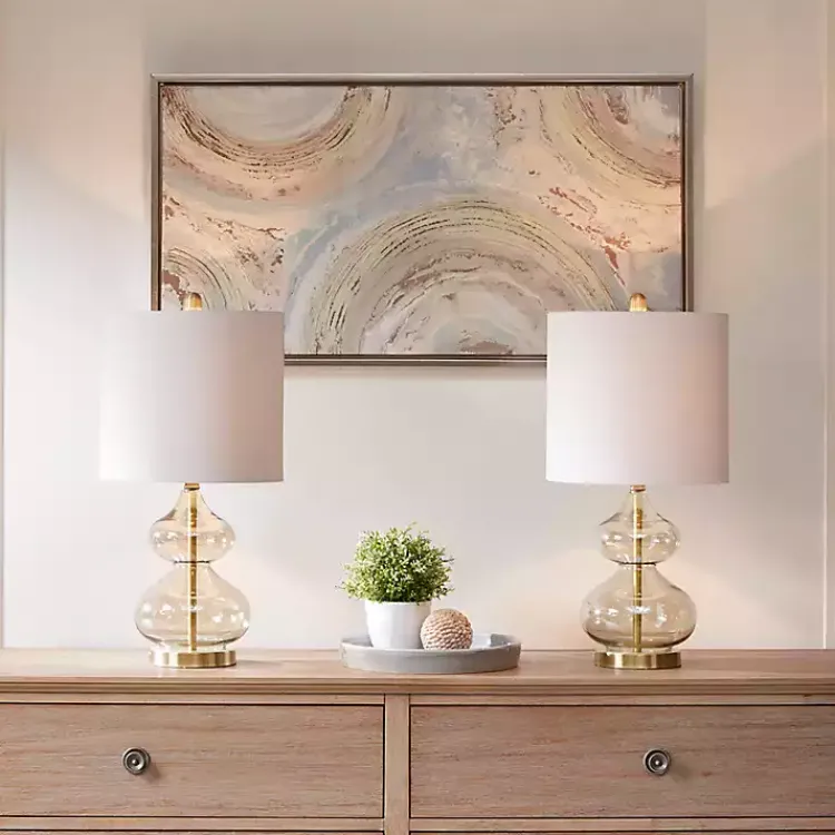 Kirklands Home Curved Glass Table Lamps, Set of 2 Gold Best