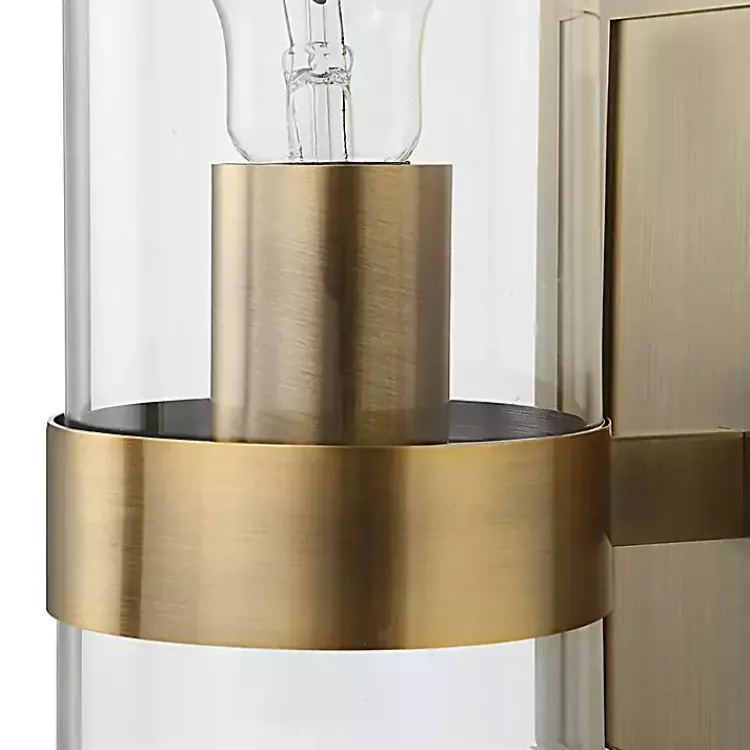 Kirklands Home Gold Cylinder Glass Shade Wall Sconce Hot