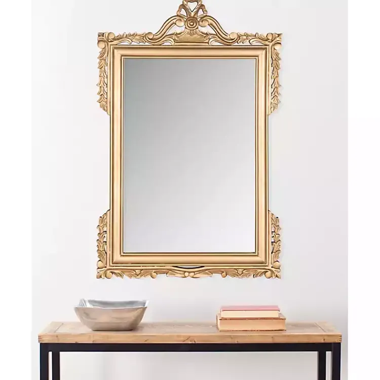 Kirklands Home Gold Decorative Scrolls Ornate Wall Mirror