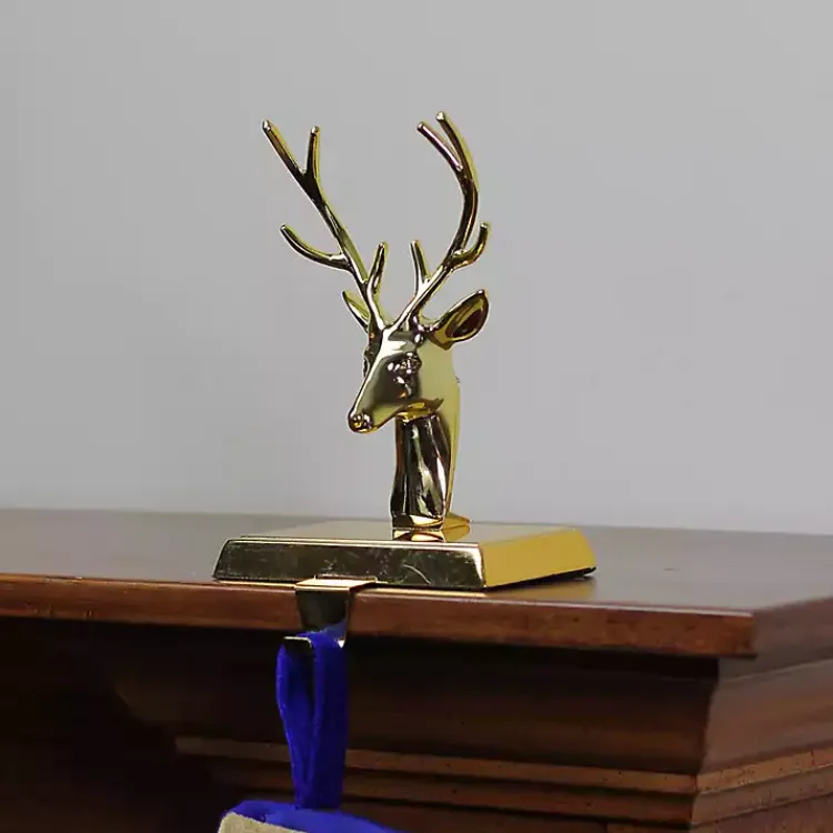 Christmas Stockings & Stocking Holders>Kirklands Home Deer Stocking Holder Gold