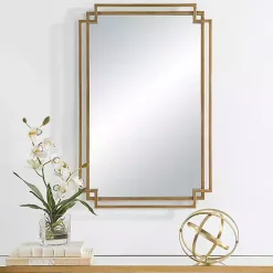 Kirklands Home Gold Double Frame Wall Mirror Clearance