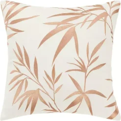 Pillows>Kirklands Home Gold Embroidered Botanical Throw Pillow