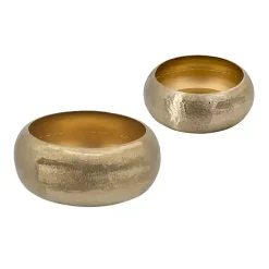 Decorative Bowls & Jars>Kirklands Home Etched Metal Bowls, Set of 2 Gold