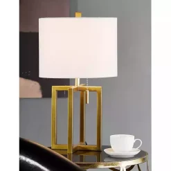 Kirklands Home Gold Finish Table Lamp White Hot