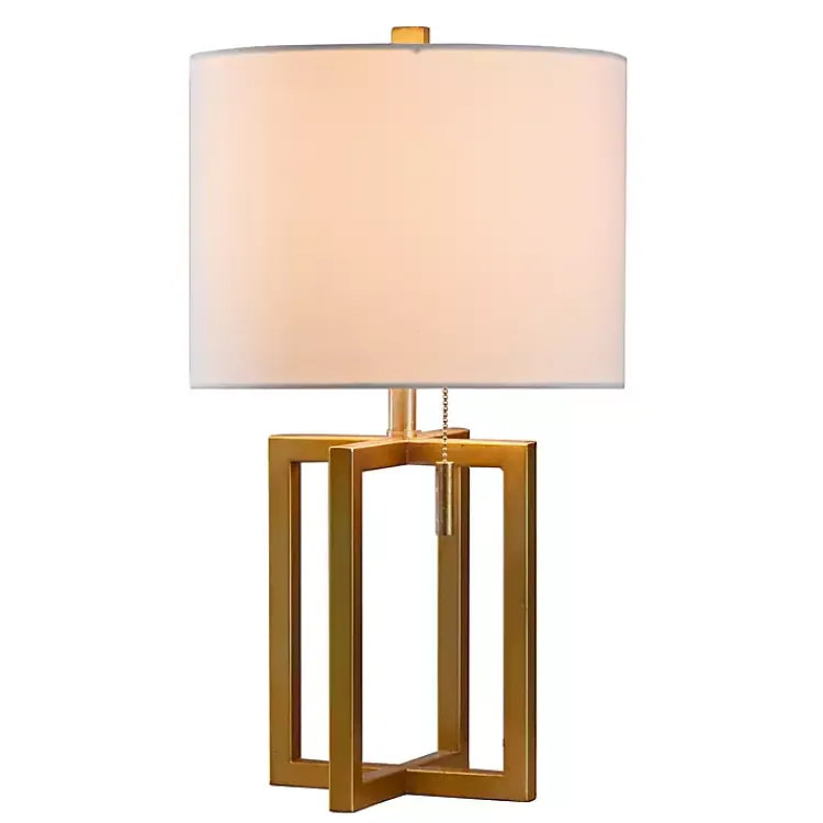 Kirklands Home Gold Finish Table Lamp White Hot
