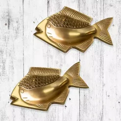 Kirklands Home Fish Soap Dishes, Set of 2 Gold