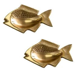 Kirklands Home Fish Soap Dishes, Set of 2 Gold