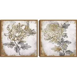 Kirklands Home Gold Fleur Floral 2-pc. Canvas Art Print Set Discount
