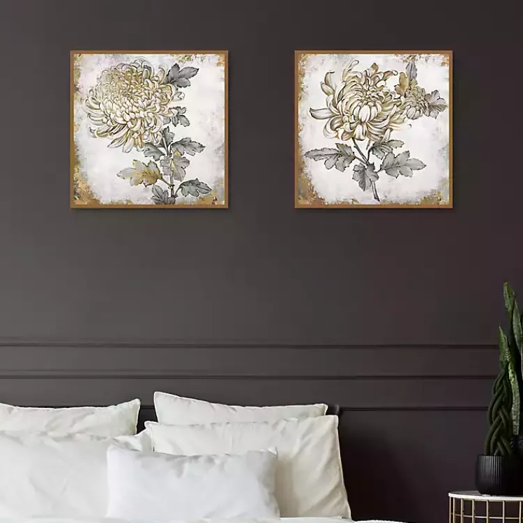 Kirklands Home Gold Fleur Floral 2-pc. Canvas Art Print Set Discount