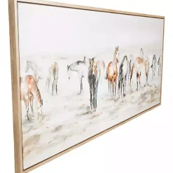 Kirklands Home Gold Foil Wild Horses Framed Canvas Art Print Hot