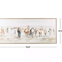 Kirklands Home Gold Foil Wild Horses Framed Canvas Art Print Hot