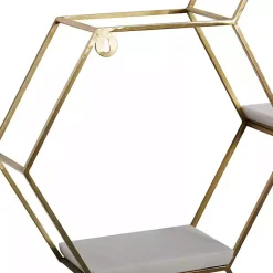 Kirklands Home Frame Marble Honeycomb Wall Shelf Gold Clearance