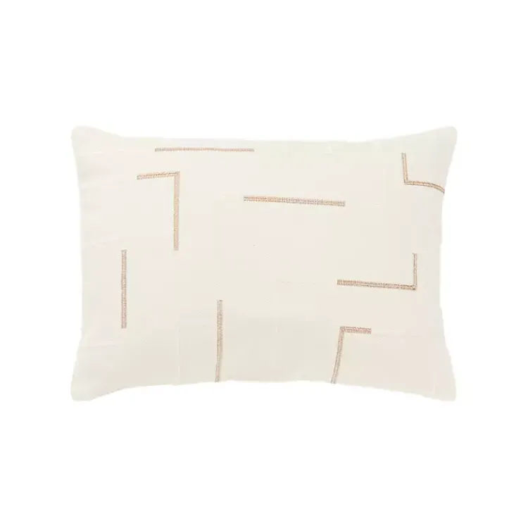 Pillows>Kirklands Home Gold Geometric Woven Lines Throw Pillow