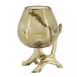 Candle Holders>Kirklands Home Glass and Metal Driftwood Candle Holder Gold