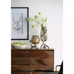 Candle Holders>Kirklands Home Glass and Metal Driftwood Candle Holder Gold