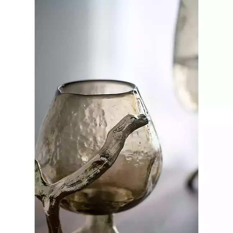 Candle Holders>Kirklands Home Glass and Metal Driftwood Candle Holder Gold