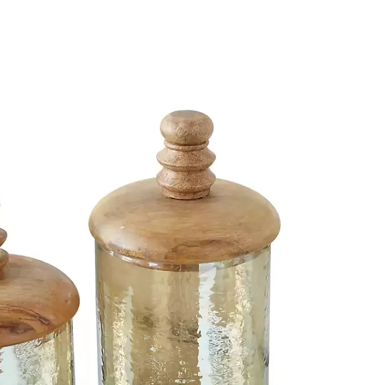 Decorative Bowls & Jars>Kirklands Home Glass Jars, Set of 2 Gold