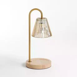 Candle Holders>Kirklands Home Glass Shade Candle Warmer Lamp Gold