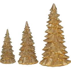 Christmas Decorations>Kirklands Home Glitter Christmas Trees, Set of 3 Gold