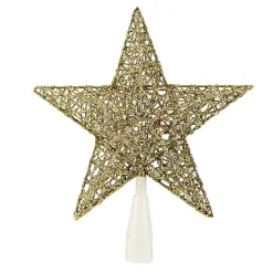 Christmas Tree Decorations>Kirklands Home Glitter LED Star Tree Topper Gold