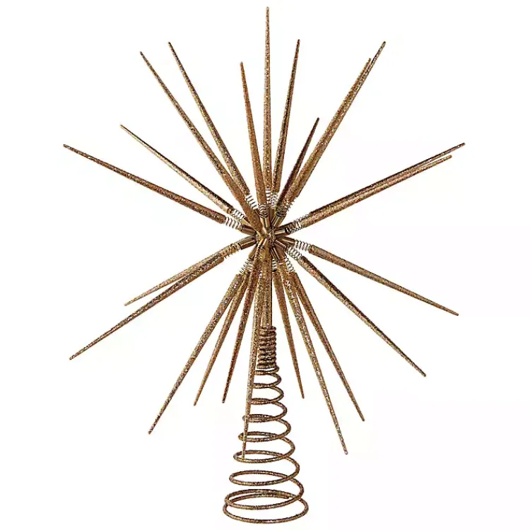 Christmas Tree Decorations>Kirklands Home Glitter Starburst Tree Topper Gold
