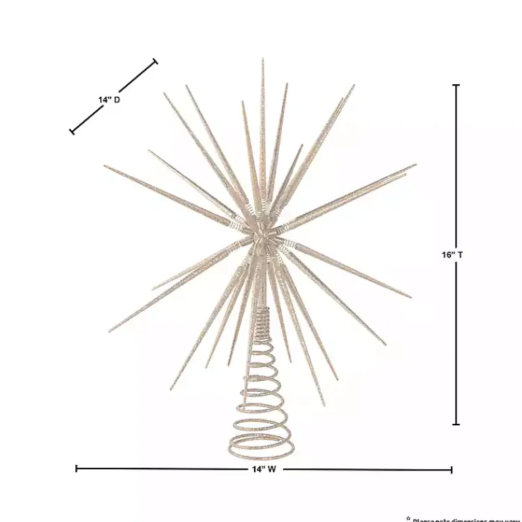 Christmas Tree Decorations>Kirklands Home Glitter Starburst Tree Topper Gold