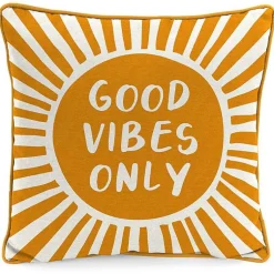 Kirklands Home Gold Good Vibes Only Sunny Outdoor Pillow Sale