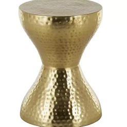 Kirklands Home Hammered Hourglass Accent Table Gold Online