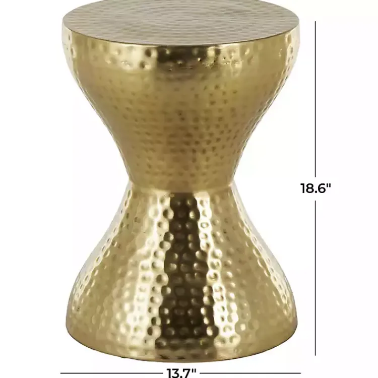 Kirklands Home Hammered Hourglass Accent Table Gold Online