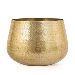 Kirklands Home Hammered Metal Retta Planter Gold Hot