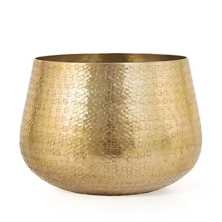 Kirklands Home Hammered Metal Retta Planter Gold Hot